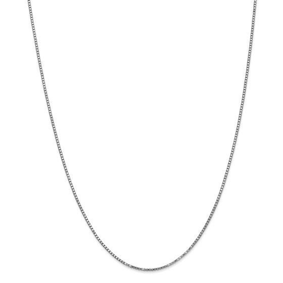 14k White Gold 1.30 mm Box Chain Necklace - 18 in. 14k White Gold 1.30 mm Box Chain Necklace - 18 in.